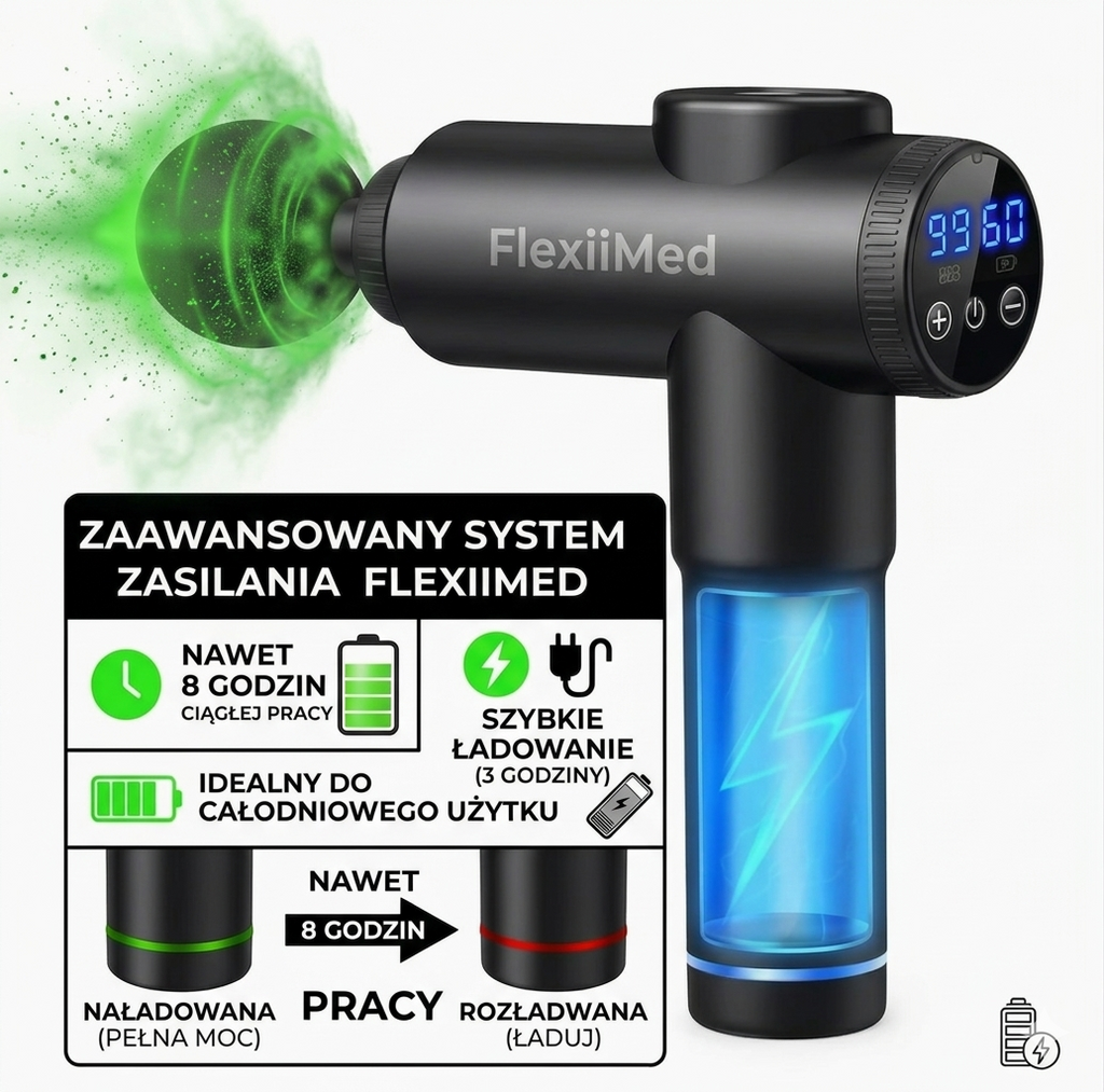 FlexiiMed PowerPro – Masażer do pleców i całego ciała + kuferek