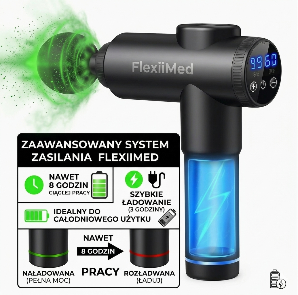 FlexiiMed PowerPro – Masażer do pleców i całego ciała + kuferek