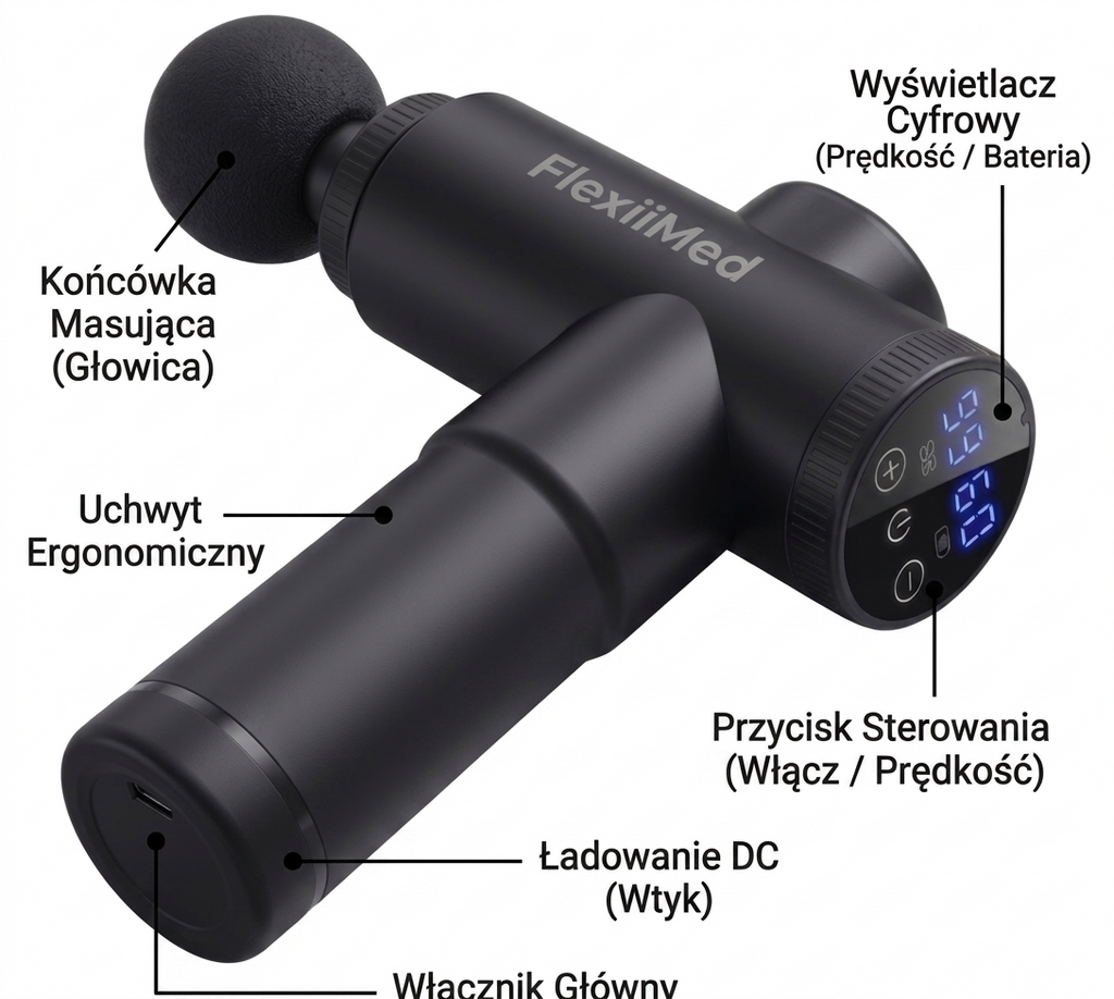 FlexiiMed PowerPro – Masażer do pleców i całego ciała + kuferek